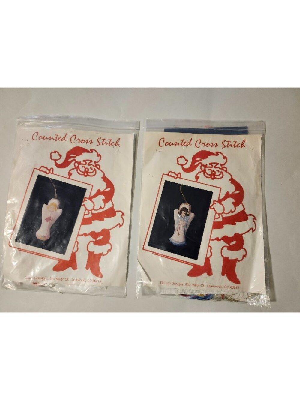 Deluxe Designs Counted Cross Stitch 2 Angel Pillow Ornament kits